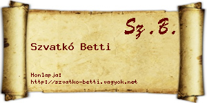 Szvatkó Betti névjegykártya